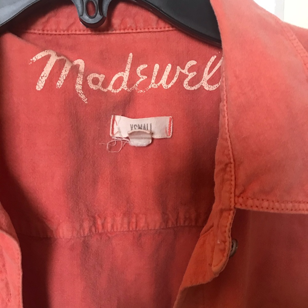 Madewell Camp Shirt: burnt coral color